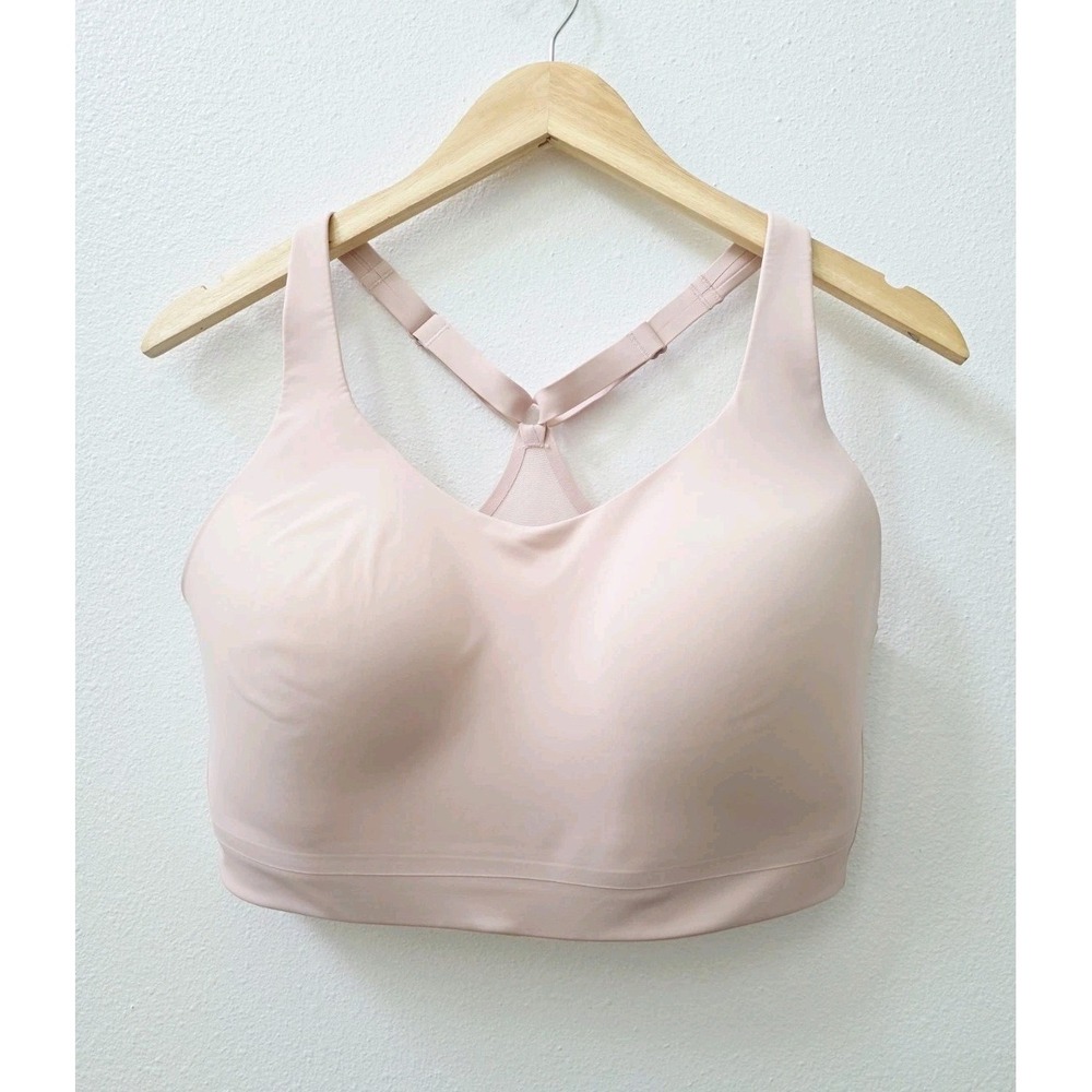 ATHLETA Advance Sports Bra Size 38DD Pale Pink Racerback Adjustable Straps